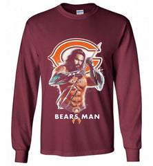 AQUAMAN CHICAGO BEARS MAN Gildan Long Shirt - zezetee AQUAMAN CHICAGO BEARS MAN Gildan Long Shirt - zezetee