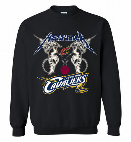 Metallica Cleveland Cavaliers Logo Crewneck Sweatshirt - zezetee Metallica Cleveland Cavaliers Logo Crewneck Sweatshirt - zezetee