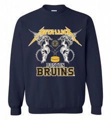 Metallica Boston Bruins Logo Crewneck Sweatshirt - zezetee Metallica Boston Bruins Logo Crewneck Sweatshirt - zezetee