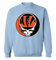 Cincinnati Bengals Grateful Dead Logo Band Crewneck Sweatshirt - zezetee Cincinnati Bengals Grateful Dead Logo Band Crewneck Sweatshirt - zezetee