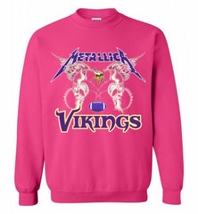 Metallica Minnesota Vikings Logo Crewneck Sweatshirt - zezetee Metallica Minnesota Vikings Logo Crewneck Sweatshirt - zezetee