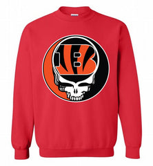 Cincinnati Bengals Grateful Dead Logo Band Crewneck Sweatshirt - zezetee Cincinnati Bengals Grateful Dead Logo Band Crewneck Sweatshirt - zezetee