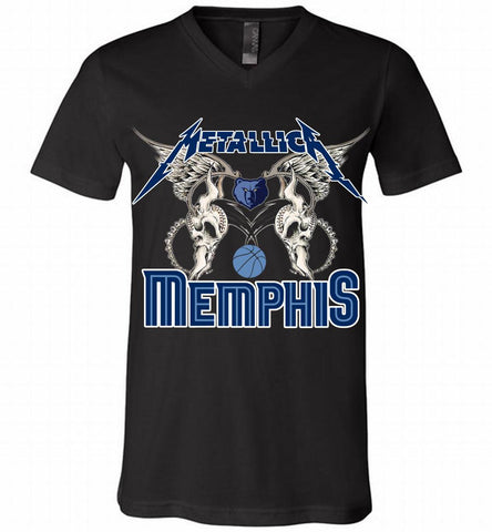Metallica Memphis Grizzlies Logo V-Neck Shirt - zezetee Metallica Memphis Grizzlies Logo V-Neck Shirt - zezetee