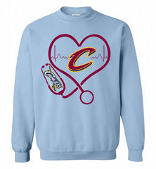 Nurse Heartbeat Love Cleveland Cavaliers Crewneck Sweatshirt - zezetee Nurse Heartbeat Love Cleveland Cavaliers Crewneck Sweatshirt - zezetee