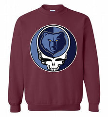 Memphis Grizzlies Grateful Dead Logo Band Crewneck Sweatshirt - zezetee Memphis Grizzlies Grateful Dead Logo Band Crewneck Sweatshirt - zezetee