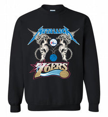 Metallica Philadelphia 76ers Logo Crewneck Sweatshirt - zezetee Metallica Philadelphia 76ers Logo Crewneck Sweatshirt - zezetee