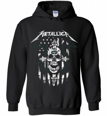 Metallica Snake Skull New York Jets Logo Hoodie - zezetee Metallica Snake Skull New York Jets Logo Hoodie - zezetee