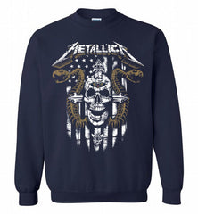 Metallica Snake Skull New Orleans Pelicans Logo Crewneck Sweatshirt - zezetee Metallica Snake Skull New Orleans Pelicans Logo Crewneck Sweatshirt - zezetee