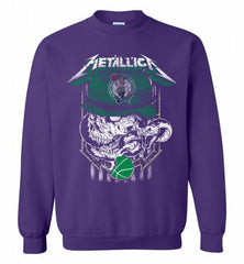 Metallica Skull Snake Boston Celtics Crewneck Sweatshirt - zezetee Metallica Skull Snake Boston Celtics Crewneck Sweatshirt - zezetee