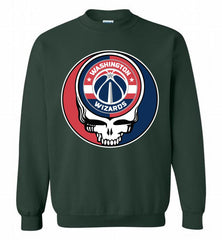 Washington Wizards Grateful Dead Logo Band Crewneck Sweatshirt - zezetee Washington Wizards Grateful Dead Logo Band Crewneck Sweatshirt - zezetee
