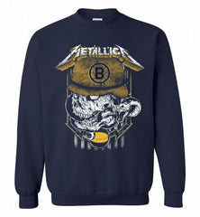 Metallica Skull Snake Boston Bruins Crewneck Sweatshirt - zezetee Metallica Skull Snake Boston Bruins Crewneck Sweatshirt - zezetee