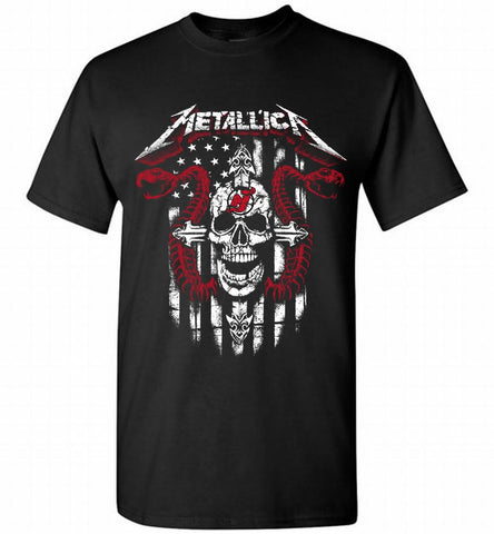 Metallica Snake Skull New Jersey Devils Logo Shirt - zezetee Metallica Snake Skull New Jersey Devils Logo Shirt - zezetee
