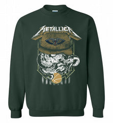 Metallica Skull Snake New Orleans Pelicans Crewneck Sweatshirt - zezetee Metallica Skull Snake New Orleans Pelicans Crewneck Sweatshirt - zezetee