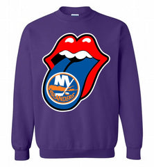 New York Islanders  x The Rolling Stones Logo Crewneck Sweatshirt - zezetee New York Islanders  x The Rolling Stones Logo Crewneck Sweatshirt - zezetee