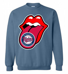 Minnesota Twins  x The Rolling Stones Logo Crewneck Sweatshirt - zezetee Minnesota Twins  x The Rolling Stones Logo Crewneck Sweatshirt - zezetee