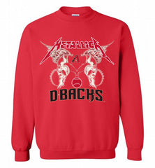 Metallica Arizona Diamondbacks Logo Crewneck Sweatshirt - zezetee Metallica Arizona Diamondbacks Logo Crewneck Sweatshirt - zezetee