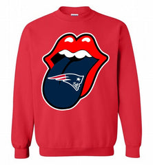 New England Patriots  x The Rolling Stones Logo Crewneck Sweatshirt - zezetee New England Patriots  x The Rolling Stones Logo Crewneck Sweatshirt - zezetee