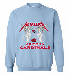 Metallica Arizona Cardinals Logo Crewneck Sweatshirt - zezetee Metallica Arizona Cardinals Logo Crewneck Sweatshirt - zezetee