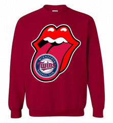 Minnesota Twins  x The Rolling Stones Logo Crewneck Sweatshirt - zezetee Minnesota Twins  x The Rolling Stones Logo Crewneck Sweatshirt - zezetee