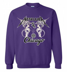 Metallica Chicago White Sox Logo Crewneck Sweatshirt - zezetee Metallica Chicago White Sox Logo Crewneck Sweatshirt - zezetee