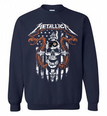 Metallica Snake Skull Philadelphia Flyers Logo Crewneck Sweatshirt - zezetee Metallica Snake Skull Philadelphia Flyers Logo Crewneck Sweatshirt - zezetee