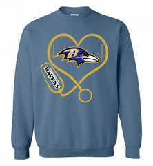 Nurse Heartbeat Baltimore Ravens Crewneck Sweatshirt - zezetee Nurse Heartbeat Baltimore Ravens Crewneck Sweatshirt - zezetee
