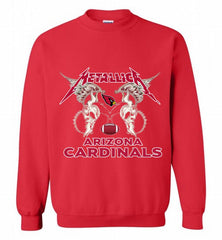 Metallica Arizona Cardinals Logo Crewneck Sweatshirt - zezetee Metallica Arizona Cardinals Logo Crewneck Sweatshirt - zezetee