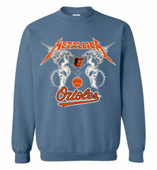 Metallica Baltimore Orioles Logo Crewneck Sweatshirt - zezetee Metallica Baltimore Orioles Logo Crewneck Sweatshirt - zezetee