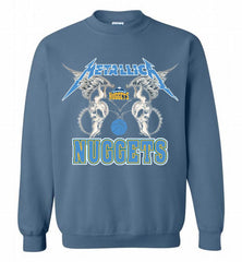 Metallica Denver Nuggets Logo Crewneck Sweatshirt - zezetee Metallica Denver Nuggets Logo Crewneck Sweatshirt - zezetee