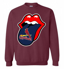 St Louis Cardinals  x The Rolling Stones Logo Crewneck Sweatshirt - zezetee St Louis Cardinals  x The Rolling Stones Logo Crewneck Sweatshirt - zezetee