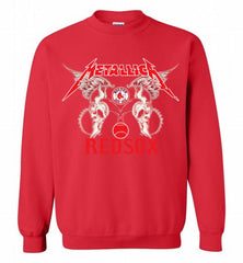 Metallica Boston Red Sox Logo Crewneck Sweatshirt - zezetee Metallica Boston Red Sox Logo Crewneck Sweatshirt - zezetee