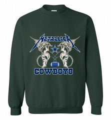 Metallica Dallas Cowboys Crewneck Sweatshirt - zezetee Metallica Dallas Cowboys Crewneck Sweatshirt - zezetee