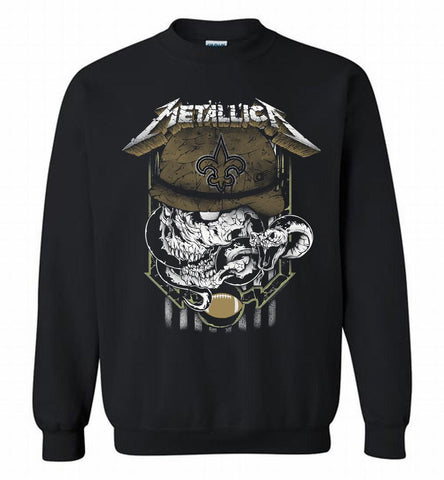 Metallica Skull Snake New Orleans Saints Crewneck Sweatshirt - zezetee Metallica Skull Snake New Orleans Saints Crewneck Sweatshirt - zezetee