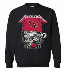 Metallica Skull Snake Arizona Cardinals Crewneck Sweatshirt - zezetee Metallica Skull Snake Arizona Cardinals Crewneck Sweatshirt - zezetee