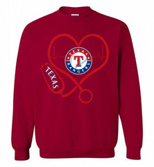 Nurse Heartbeat Texas Rangers Crewneck Sweatshirt - zezetee Nurse Heartbeat Texas Rangers Crewneck Sweatshirt - zezetee