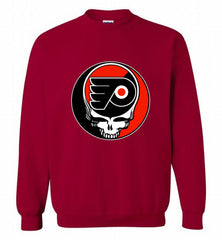 NHL TEAM PHILADELPHIA FLYERS X GRATEFUL DEAD LOGO BAND Crewneck Sweatshirt - zezetee NHL TEAM PHILADELPHIA FLYERS X GRATEFUL DEAD LOGO BAND Crewneck Sweatshirt - zezetee