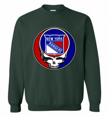 NHL TEAM NEW YORK RANGERS X GRATEFUL DEAD LOGO BAND Crewneck Sweatshirt - zezetee NHL TEAM NEW YORK RANGERS X GRATEFUL DEAD LOGO BAND Crewneck Sweatshirt - zezetee