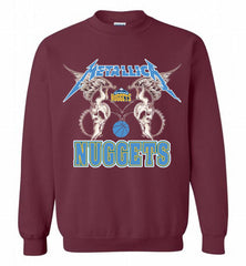 Metallica Denver Nuggets Logo Crewneck Sweatshirt - zezetee Metallica Denver Nuggets Logo Crewneck Sweatshirt - zezetee