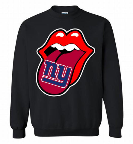 New York Giants  x The Rolling Stones Logo Crewneck Sweatshirt - zezetee New York Giants  x The Rolling Stones Logo Crewneck Sweatshirt - zezetee