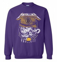 Metallica Skull Snake Boston Bruins Crewneck Sweatshirt - zezetee Metallica Skull Snake Boston Bruins Crewneck Sweatshirt - zezetee