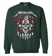Metallica Snake Skull Calgary Flames Logo Crewneck Sweatshirt - zezetee Metallica Snake Skull Calgary Flames Logo Crewneck Sweatshirt - zezetee