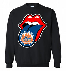 New York Mets  x The Rolling Stones Logo Crewneck Sweatshirt - zezetee New York Mets  x The Rolling Stones Logo Crewneck Sweatshirt - zezetee