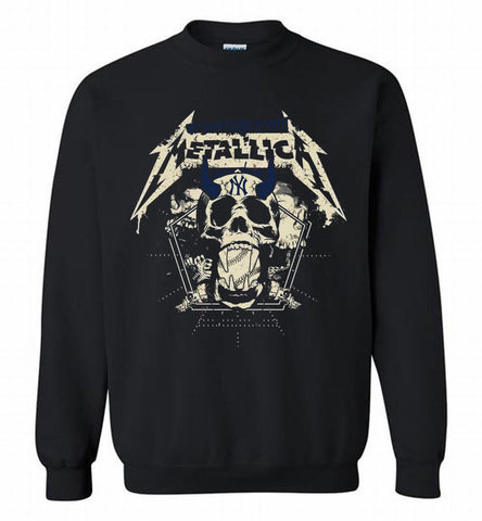Metallica We Don't Give A Shit New York Yankees Crewneck Sweatshirt - zezetee Metallica We Don't Give A Shit New York Yankees Crewneck Sweatshirt - zezetee