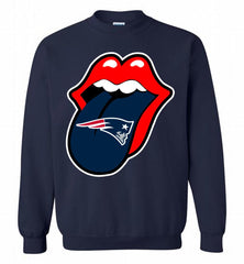New England Patriots  x The Rolling Stones Logo Crewneck Sweatshirt - zezetee New England Patriots  x The Rolling Stones Logo Crewneck Sweatshirt - zezetee