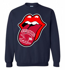 St Louis Eagles  x The Rolling Stones Logo Crewneck Sweatshirt - zezetee St Louis Eagles  x The Rolling Stones Logo Crewneck Sweatshirt - zezetee