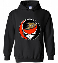 NHL TEAM ANAHEIM DUCKS X GRATEFUL DEAD LOGO BAND Hoodie - zezetee NHL TEAM ANAHEIM DUCKS X GRATEFUL DEAD LOGO BAND Hoodie - zezetee