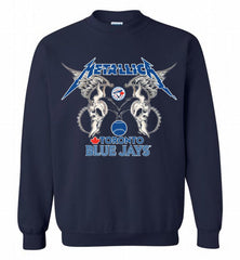Metallica Toronto Blue Jays Logo Crewneck Sweatshirt - zezetee Metallica Toronto Blue Jays Logo Crewneck Sweatshirt - zezetee