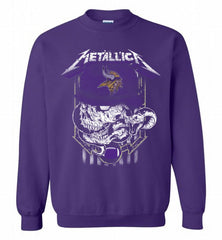 Metallica Skull Snake Minnesota Vikings Crewneck Sweatshirt - zezetee Metallica Skull Snake Minnesota Vikings Crewneck Sweatshirt - zezetee