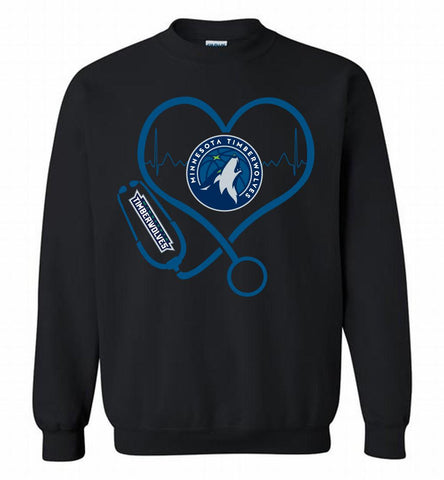 Nurse Heartbeat Love MinnesotaTimberwolves Crewneck Sweatshirt - zezetee Nurse Heartbeat Love MinnesotaTimberwolves Crewneck Sweatshirt - zezetee