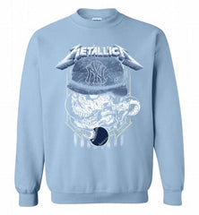 Metallica Skull New York Yankees Logo Crewneck Sweatshirt - zezetee Metallica Skull New York Yankees Logo Crewneck Sweatshirt - zezetee